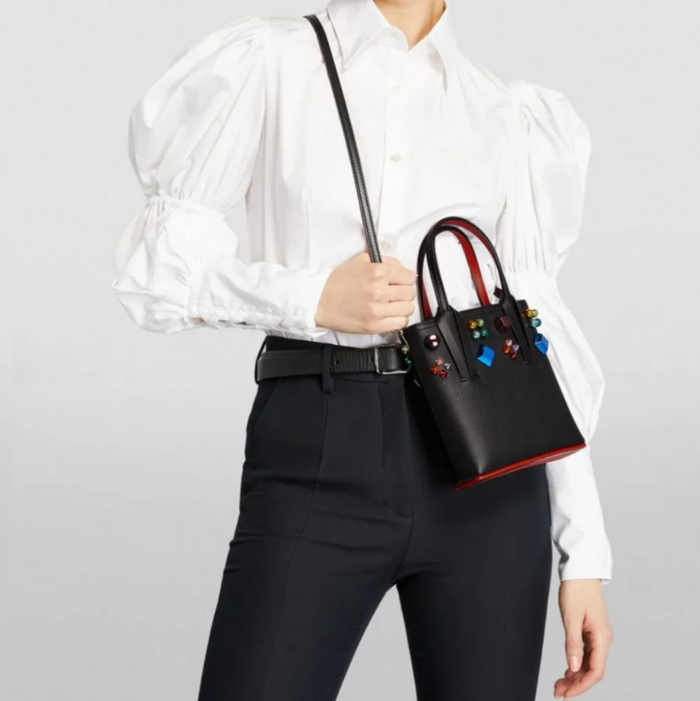 Louboutin: Cabata Mini Rainbow Multicolor Studded Crossbody Bag ๐ - Picture 14 of 14